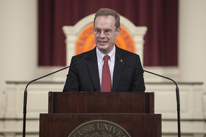 In a statement to the University Senate on Wednesday that was read by Provost Michele Wheatly, Chancellor Kent Syverud announced his opposition to President Donald Trump's executive order on immigration ban.